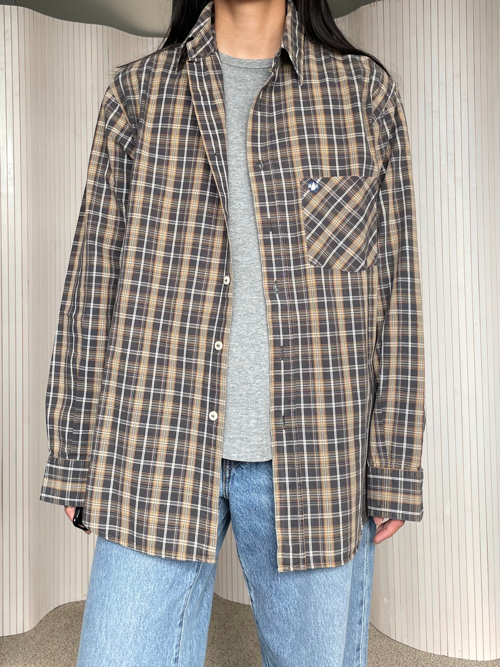 bruin geruit overhemd - M